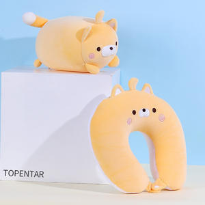 Almohada de Viaje Topentar en Forma de U para Gatos, Amarilla, de Poliéster, Soporte Portátil para el Cuello, Doble Uso, para Adultos - Product Image 1