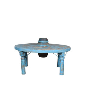 Inde Vintage table ronde en bois salon traditionnel prix de gros Mix & Match Vintage Decor-quantité minimale de commande 1 conteneur seulement - Product Image 4