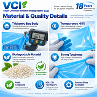 Sacs antistatiques et antirouille en PE VCI biodégradable sur mesure avec protection contre la corrosion pour les pièces métalliques, les quincailleries et les machines automobiles