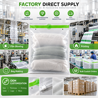 Sacs d'emballage personnalisés en PE dépoli pour literie avec fermeture éclair coulissante au bas pour draps, housses de couette, taies d'oreiller OEM