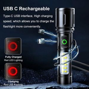 WOSEN New Aluminum Alloy Typ-C Strong <b>Light</b> Charging Outdoor Cob Side <b>Light</b> Warning Lighting <b>Work</b> Outdoor Flashlight - Product Image 4