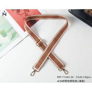 Cinghia in tessuto da 4 cm color cammello per borsa con ganci in metallo - Product Image 3