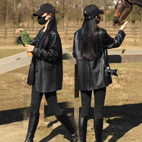 Veste Moto Noire Premium Femme en Similicuir PU – Manteau Personnalisé pour l'Hiver et le Bureau
