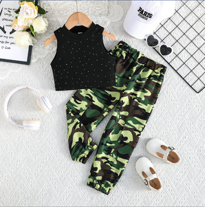Nuovo Set 2026 per Ragazze: Gilet Senza Maniche in Tessuto Lavorato a Maglia con Strass + <span class=keywords><strong>Pantaloni</strong></span> <span class=keywords><strong>Cargo</strong></span> Mimetici - Product Image 5