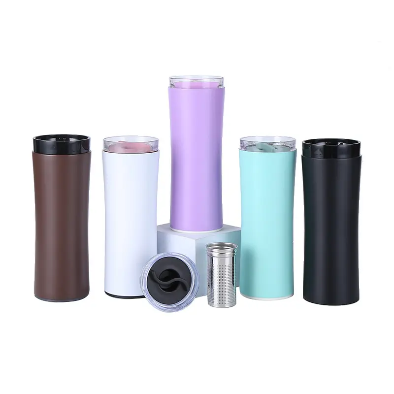 Thermos isolé en acier inoxydable avec couvercle à bouton-poussoir en plastique personnalisé à 360 degrés en vrac vente en gros