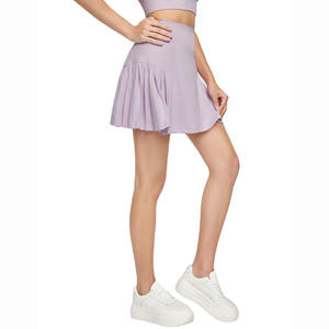 الوافدون الجدد جيب خلفي 2 في 1 مضاد للوهج عالي الخصر تنورة تنس جولف تنس الريشة الزي التبريد يشعر التنورات الرياضية للنساء - Product Image 2