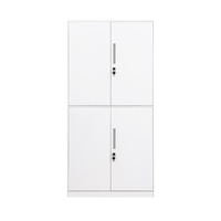 Armoire de classement en acier à double couche et quatre portes, avec serrure à clé, verrouillable, durable, design moderne, pour bureau, école, hôpital, atelier