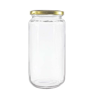 برطمانات زجاجية شفافة متعددة الأحجام 80 مل، 350 مل، 750 مل، 960 مل مع أغطية معدنية قابلة للفك، برطمانات زجاجية لتعبئة الطعام خالية من PVB/BPA - Product Image 1