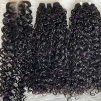 SDD Pixie Bouclés Paquets de Cheveux Humains 15A Vendeurs de Cheveux Bruts à Donateur Unique Super Double Dessiné Paquets de Pixie Curl Vietnamien Brut