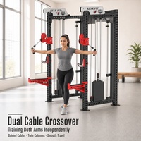 Station de fitness commerciale d'intérieur robuste 3-en-1 : rack de musculation, machine Smith et poulie de déplacement