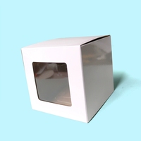Boîte cadeau en carton ondulé écologique avec fenêtre pour jouets, papeterie, bougies, savons, emballage en forme de cube avec logo personnalisé