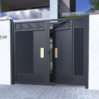 Puerta Moderna Forjada de Aluminio con Control Manual, Diseño Francés Ecológico y Duradero, Fácil Instalación, 5 Años de Garantía