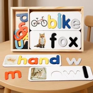 Juego de Rompecabezas de Palabras en Caja para Jardín de Infancia, Juego de <span class=keywords><strong>Mesa</strong></span> Educativo de Aprendizaje Temprano para <span class=keywords><strong>Niños</strong></span>, Piezas Grandes Interactivas para <span class=keywords><strong>Niños</strong></span> - Product Image 3