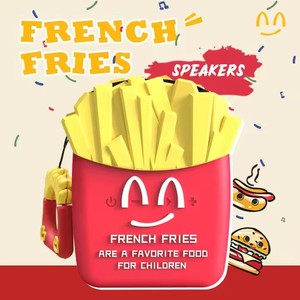 Mini haut-parleur BT sans fil avancé en forme de frites anti-poussière étanche plastique RGB actif stéréo basse Radio FM sensation tactile - Product Image 1