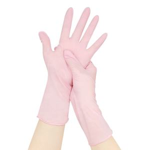 <span class=keywords><strong>Gants</strong></span> en nitrile de 12 pouces, imperméables, résistants à l'huile, roses, 4 mil, jetables, à manchette longue, sans poudre, pour le nettoyage - Product Image 1