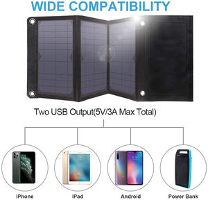 Panneau <span class=keywords><strong>solaire</strong></span> Portable à 21W, 2 ports USB, W, pour <span class=keywords><strong>iPhone</strong></span>, Samsung, iPad, tous les appareils USB - Product Image 3