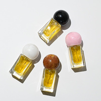 Flacon de parfum carré en verre transparent de 15 ml, mini flacon vide pour vaporisateur de parfum avec bouchon en résine, logo personnalisé, OEM, marque privée, vente en gros