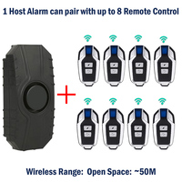Alarme sirène à capteur de vibration avec télécommande sans fil, étanche IP65, portée de 60 à 80 m, pour fenêtre/porte/voiture/moto, antivol
