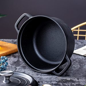 <span class=keywords><strong>Cocotte</strong></span> <span class=keywords><strong>en</strong></span> <span class=keywords><strong>fonte</strong></span> pré-assaisonnée avec couvercle et bouton <span class=keywords><strong>en</strong></span> acier inoxydable Batterie de cuisine polyvalente allant au four <span class=keywords><strong>en</strong></span> <span class=keywords><strong>fonte</strong></span> - Product Image 4