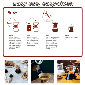 Yoshan Cafe Type Brew Empaque Brewer Fabricants Machine Bouilloire Filtr De Papel Papier Sac Pot Verser pour <span class=keywords><strong>Chemex</strong></span> <span class=keywords><strong>Cafetière</strong></span> - Product Image 2