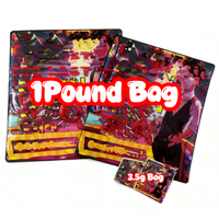 Sacs Mylar personnalisés en stock avec étiquette et boîte, pot en verre UV noir de 3,5g, 7g, 90ml, 135ml pour l'emballage de bonbons, biscuits, gommes, herbes et fleurs