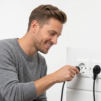 Prise de courant commerciale AC 2 broches Schuko, module de prise de courant encastré européen 16A 250V