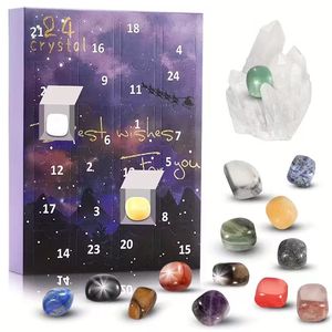 Calendario de Adviento de Navidad con 24 Cajas Sorpresa de Piedras de Cristal, Regalo Navideño para Niños - Product Image 1