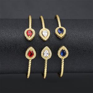 Jxx New <b>Fashion</b> 24K Gold Plated Zircon <b>Cuff</b> <b>Bracelet</b> Bangle Stylish Women's Bangle Style <b>Cuff</b> <b>Bracelet</b> - Product Image 2