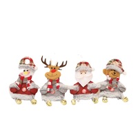 2025 Mini doux Non-tissé tissu noël animaux en peluche jouets père noël bonhomme de neige wapiti ours brun petite cloche PP coton pour