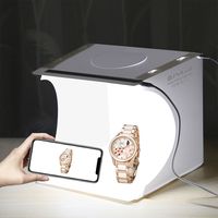 Prix d'usine PULUZ avec 2 panneaux LED, mini studio photo pliable, fond noir et blanc, kit de studio photo 1100LM