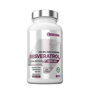 อาหารเสริม resveratrol 600มก. มีความบริสุทธิ์98% ทรานส์-เรสเวอราทรอล60แคปซูลมังสวิรัติผลิตภัณฑ์ความงามแก่ผู้ใหญ่สหราชอาณาจักร - Product Image 1