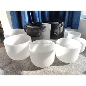 Heißer Verkauf Q're Klang heil instrumente Chakra abgestimmt 99,99% Quarz Crystal Sound Bowl Frosted Quartz Crystal Singing Bowl