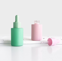 Botol Penetes Kaca Mini Warna-warni Kemasan Kosmetik Kosong dengan Lapisan Frost/Decal/Matte untuk Sampel Perawatan Kulit Perjalanan