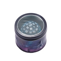 Pour D100 jeu de Puzzle polyédrique 100 côtés plateau de Puzzle sphérique acrylique bleu 50mm dés dans un emballage de boîte en métal