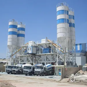 全新设计混凝土配料厂100立方米紧凑型混凝土固定配料厂