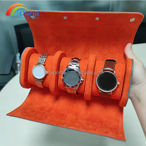 1 to 3 Slots PU Leather Watch <b>Roll</b> Case, Custom Logo Travel Watch Storage <b>Box</b>, Portable Watch Display Organizer for Men, Factory - Product Image 2