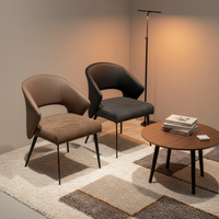 Chaises de salle à manger en tissu écologique, design nordique moderne minimaliste, capitonnées, pivotantes, avec dossier en métal, pour la maison et l'hôtel