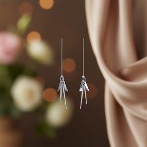 Boucles d'oreilles tibétaines en argent pour femmes, bijoux à la mode, boucles d'oreilles en alliage d'argent E602 - Product Image 2