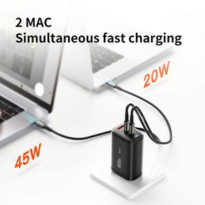 อะแดปเตอร์ชาร์จอเนกประสงค์แบบ2 in 1 USB Type C 65W GAN ชาร์จเร็ว Type-C 3พอร์ตสำหรับโทรศัพท์มือถือ - Product Image 4