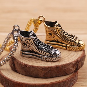 Collier Nouveau <span class=keywords><strong>En</strong></span> Trois Dimensions Haut-Top Toile Chaussures Collier Or Casual Chaussures Inspiration Chaussures Charme Pendentif Athlète Juif - Product Image 2