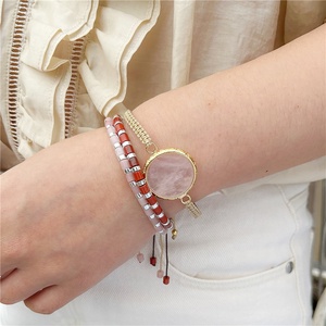 YueTong fatto a mano 4mm India agata naturale perline in pietra intrecciata braccialetto da donna Boho macramè braccialetto di pietre preziose <span class=keywords><strong>gioielli</strong></span> - Product Image 4