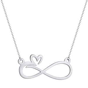 Nuovo Design Collana Minimalista in Acciaio Inossidabile, Creativa con Ciondolo a Forma di Numero 8 e Simbolo Infinito a <span class=keywords><strong>Cuore</strong></span>, per Uso Quotidiano - Product Image 2