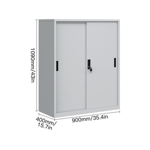 خزانة ملفات فولاذية حديثة ببابين منزلقين وقفل بمفتاح للمنزل والمكتب وصالة الألعاب الرياضية وغرفة النوم وغرفة المعيشة والمدرسة والبنك والفندق بتصميم أنيق - Product Image 2