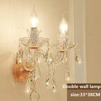 Lustre décoratif d'intérieur en cristal transparent multi-têtes, style européen de luxe, pour salon, villa, mariage
