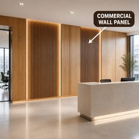 Panneau mural en lattes de chêne et panneau mural plat pour salon moderne, taille personnalisée, OEM