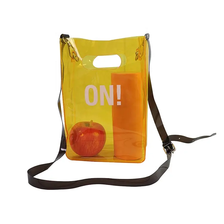 Iso9001 özelleştirilmiş renkli şeffaf çanta ve pvc taşıma çantası ve şeffaf pvc çanta ve pvc omuzdan askili çanta