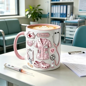 Tasses en céramique de luxe multicolores avec isolation thermique, tasses créatives <span class=keywords><strong>pour</strong></span> le café et l'eau <span class=keywords><strong>pour</strong></span> la Journée des infirmières - Product Image 1