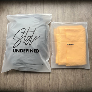Custom Matte Frosted <b>Zip</b> <b>Bags</b> Gold Printing Logo Clear Zipper Pouches For Clothing Cosmetic Packaging - Product Image 6