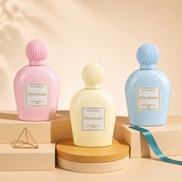 Botella de Perfume de Vidrio Esmerilado con Diseño de Adoquín, 50ml 100ml, con Tapa de Plástico, Precio de Fábrica