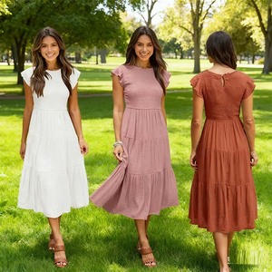 Vestidos Casuales Elegantes y Delgados para Mujer, Sin Mangas, Largo <span class=keywords><strong>Midi</strong></span>, para Verano, Primavera y Otoño, NUEVOS 2025 - Product Image 1